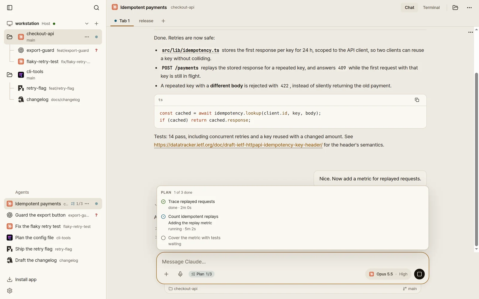 Ovis in a desktop browser: follow the plan